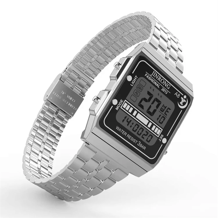 Low MOQ Hot sale LED Backlight Electronic watch Quality assure Chronograph LED Waterproof Sports Watch