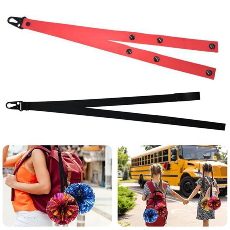 Adjustable Nylon Pom Poms Holder Strap for Cheerleading Cheer Bow Holder for Backpack Cheer Accessories (No poms Included)