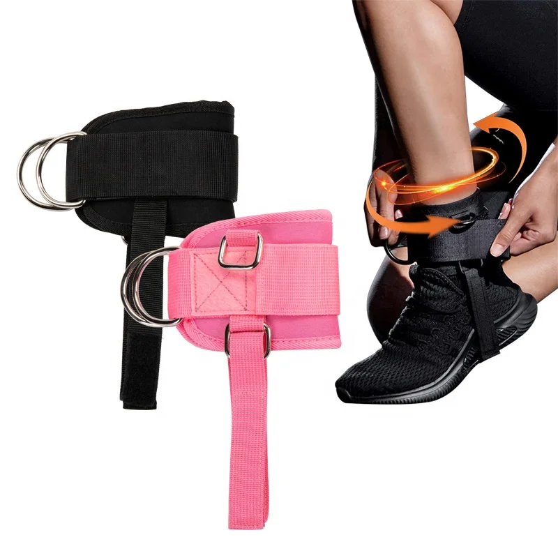 Customizable Logo Adjustable Ankle Straps For Cable Machines Gym Neoprene Fitness Padded Ankle Strap