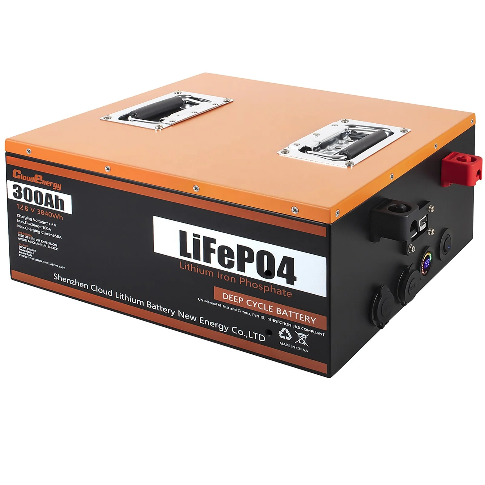 12V 300Ah 3840WH Lifepo4 Battery Pack with 100A BMS Portable Lithium Iron Phosphate Deep Cycle for RV Camper Off-grid Boat Motor