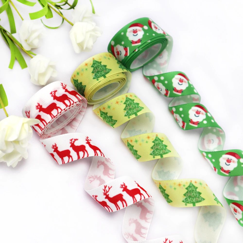 wholesale christmas ribbon snowman deer snowflake christmas decoration ribbon