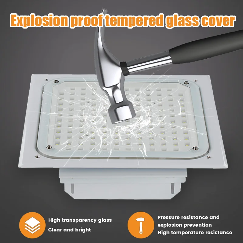 IP65 Waterproof Aluminum 100w-250w LED Explosion Proof Light High Brightness Garage Canopy Lamps for Fuel Petrol Gas Station