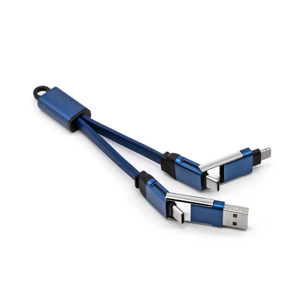2024 новый китайский рекламный Подарочный товар с USB быстрой зарядкой Тип C мини-брелок зарядный кабель 4 в 1