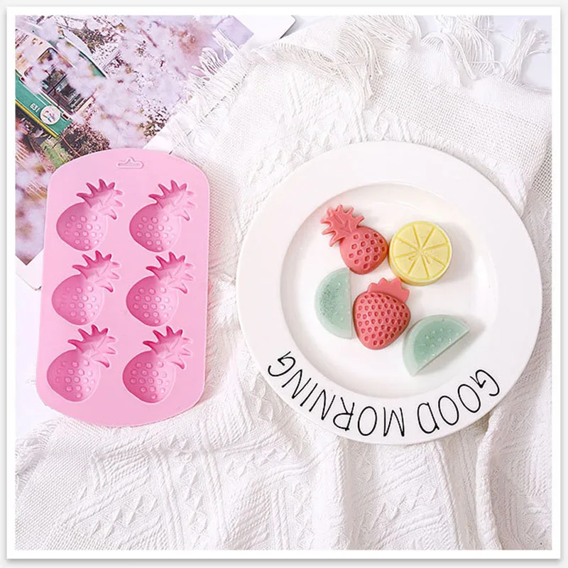 2024 Custom Hot Selling Fruits Shapes Silicone Molds Strawberry Lemon Watermelon Chocolate Fudge Candy Cookie Gummy Moulds Ice