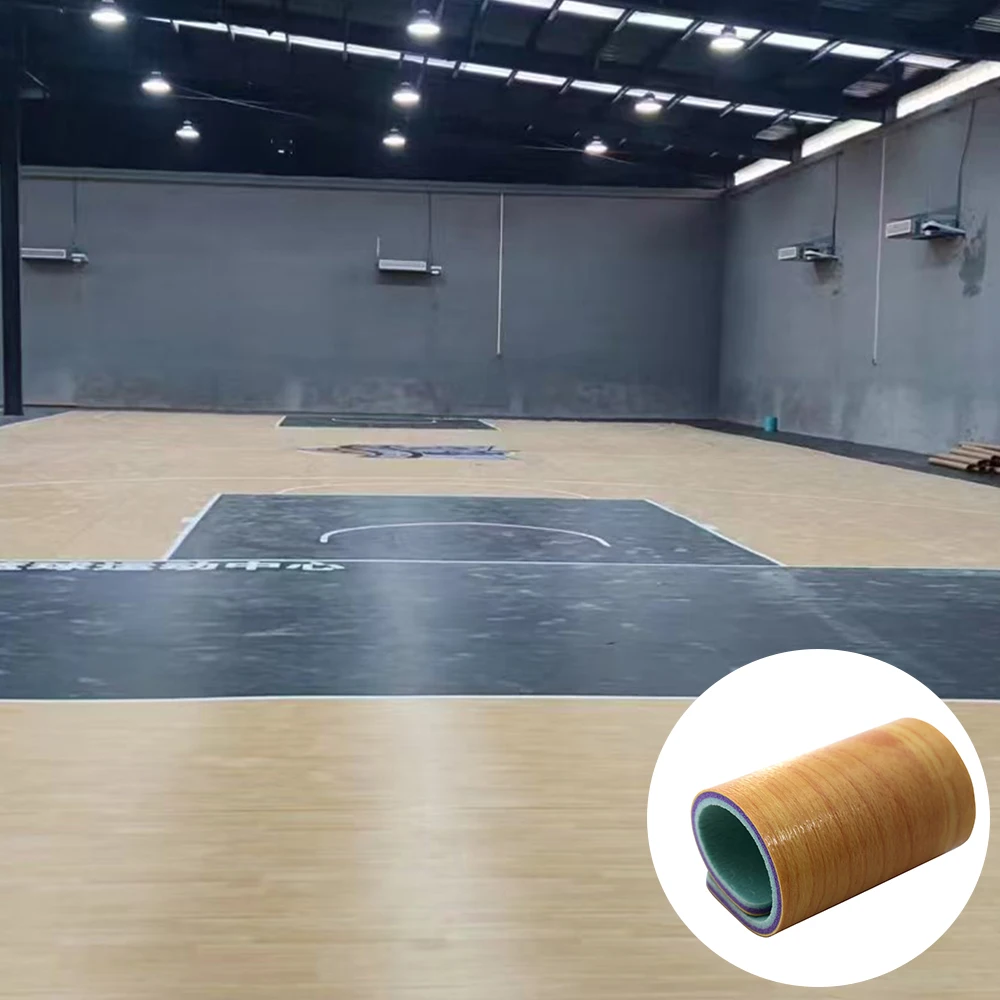 PVC vinyl sports floor used for basketball courts badminton courts tennis courts sports floor glue PVC Sports floor