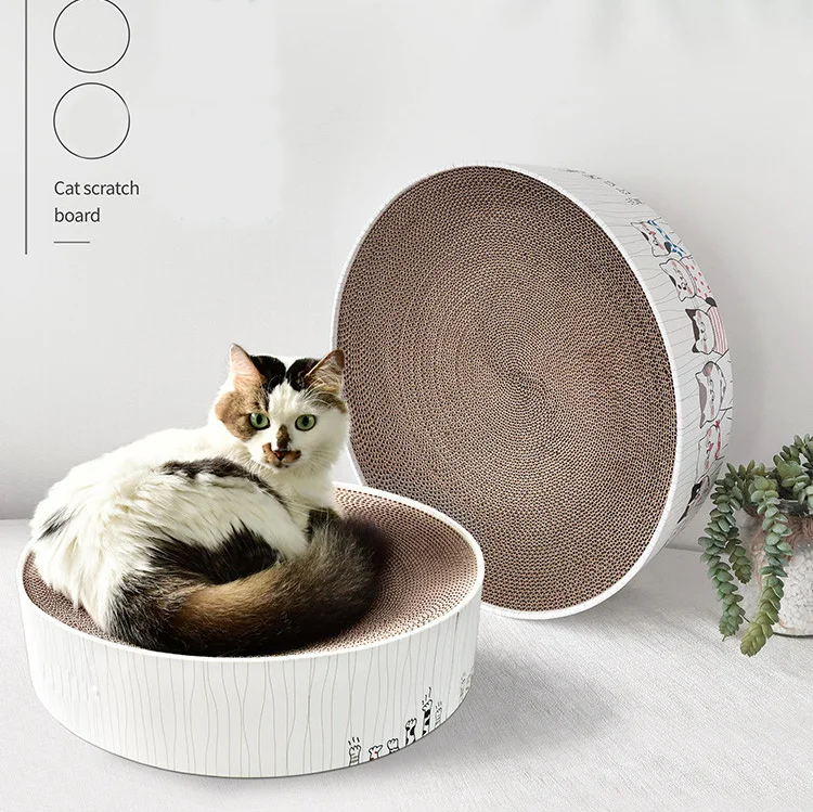 Round corrugated cat scratching board simple disc bowl-shaped cat claw board round cake bowl-shaped cat bed