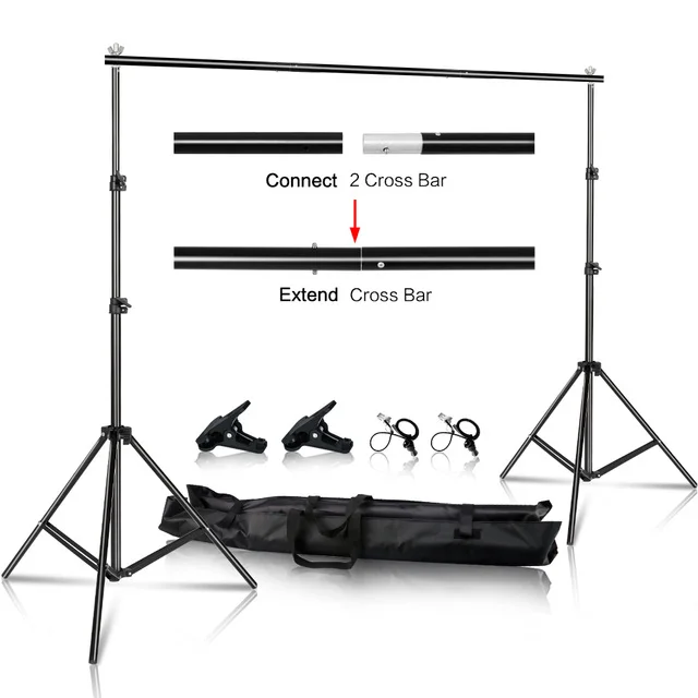 Photo Video Studio Backdrop Background Stand Photography Muslin Backgrounds Picture Canvas Frame Support System with Carry Bag
