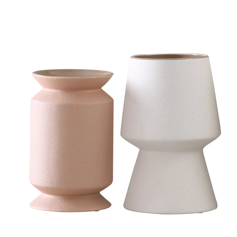 Nordic simple Morandi vase ceramic vase handicraft home furnishing soft decoration dry flower arrangement art decoration