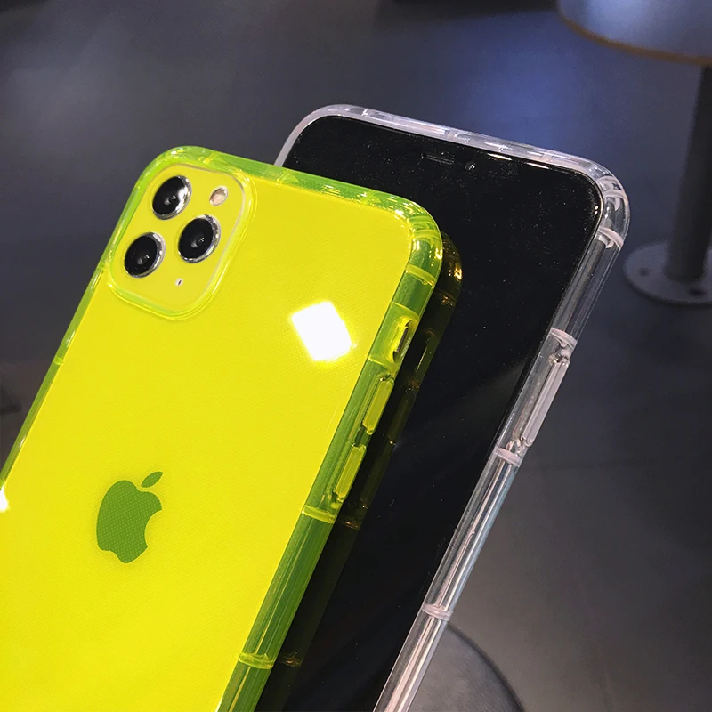  Чехол для Iphone 12 противоударный прочный бампер из ТПУ с индивидуальным дизайном флуоресцентный неоновый чехол телефона чехлы 11 Pro