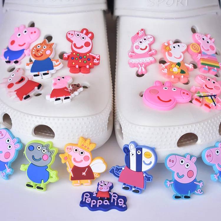 Lovely pig  pvc shoe charms for clog shoes decoration custom croc charms