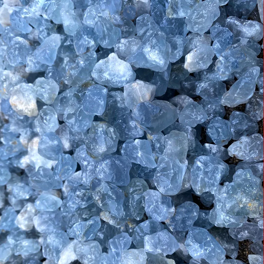 Factory Directly Selling  High Quality  Rough Crystals Raw Celestite Stone for Healing Stones