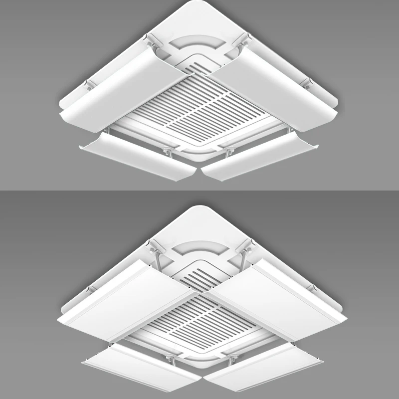 Central air conditioning deflectors, ceilings, windshields, louvers, air conditioning with protection against direct blowing