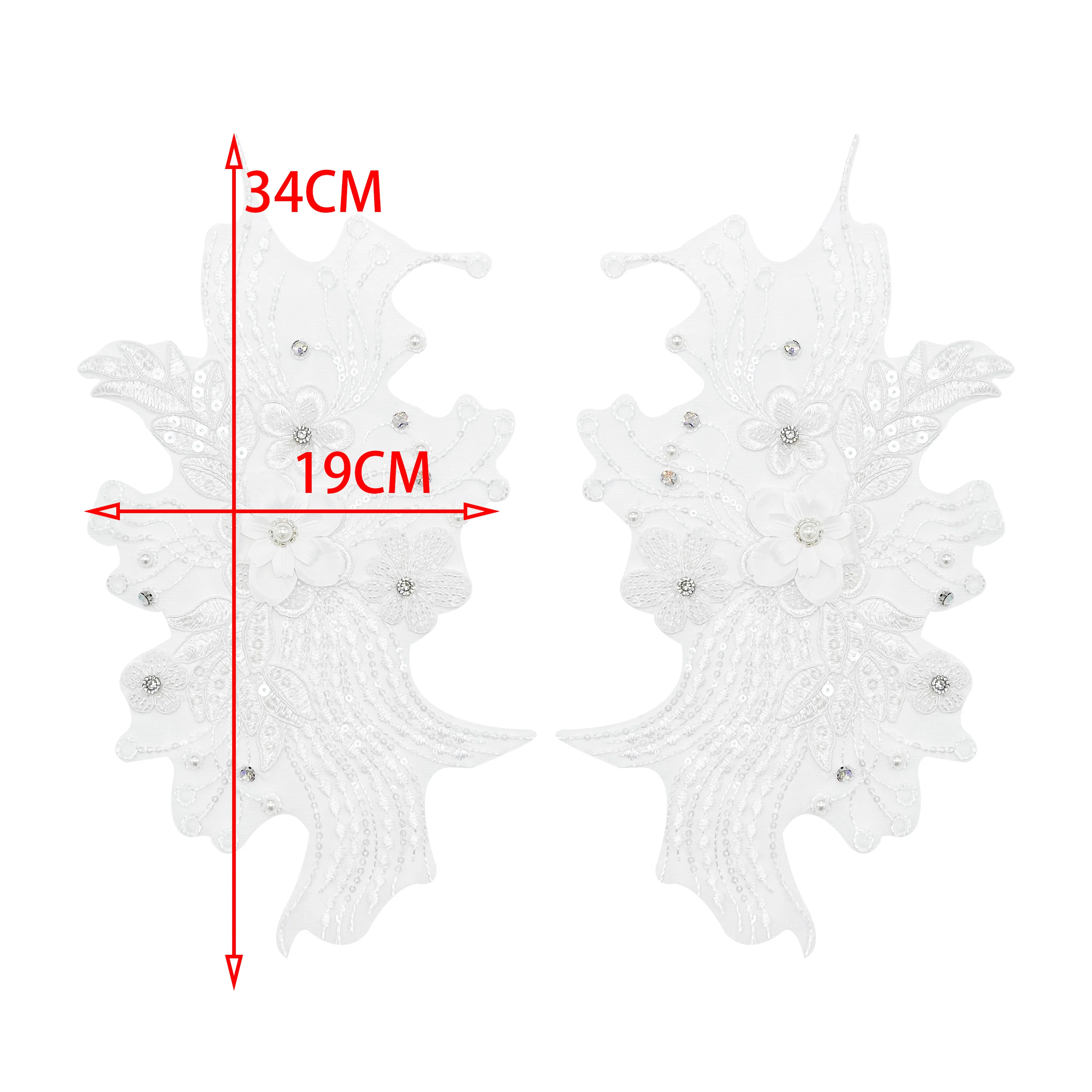 Handmade White Three-Dimensional Lace Accessories Bridal Headdress Wedding Dress Pair Flower Car Bone Flower
