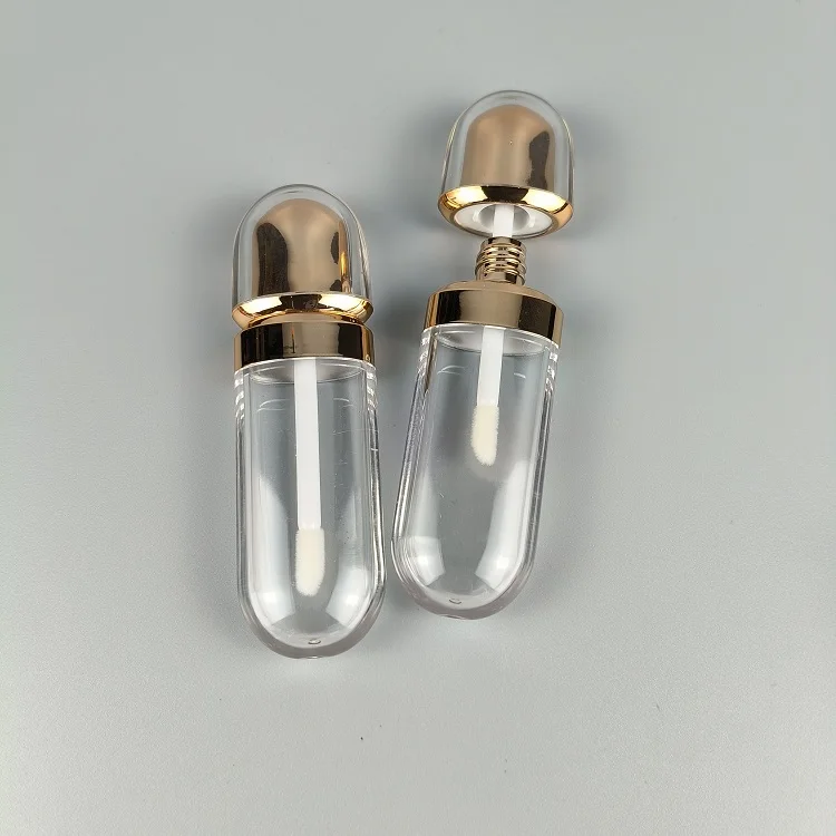 Glossy rose gold and clear 8ml oval shape  lipstick container  filling lipbalm container bottle/  lip care cream bottle tubes