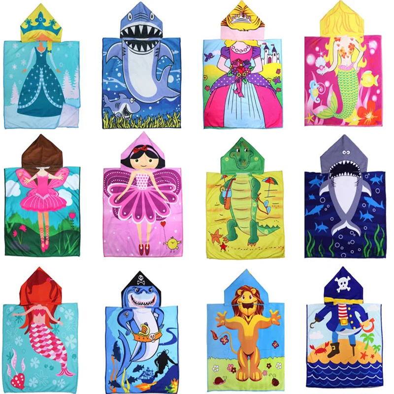Changshu Mardav Microfiber Children Cartoon Print Towel Poncho