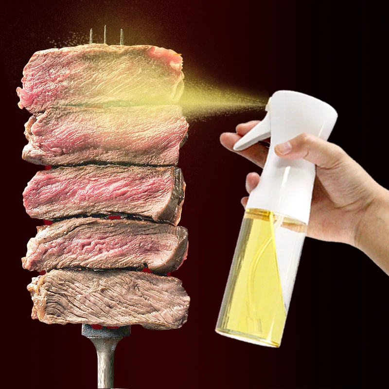 200ML Household kitchen Press-type BBQ Oil Spray Bottle Edible Olive Oil Spray Dispenser Bottle Sprayer For Cooking plastic