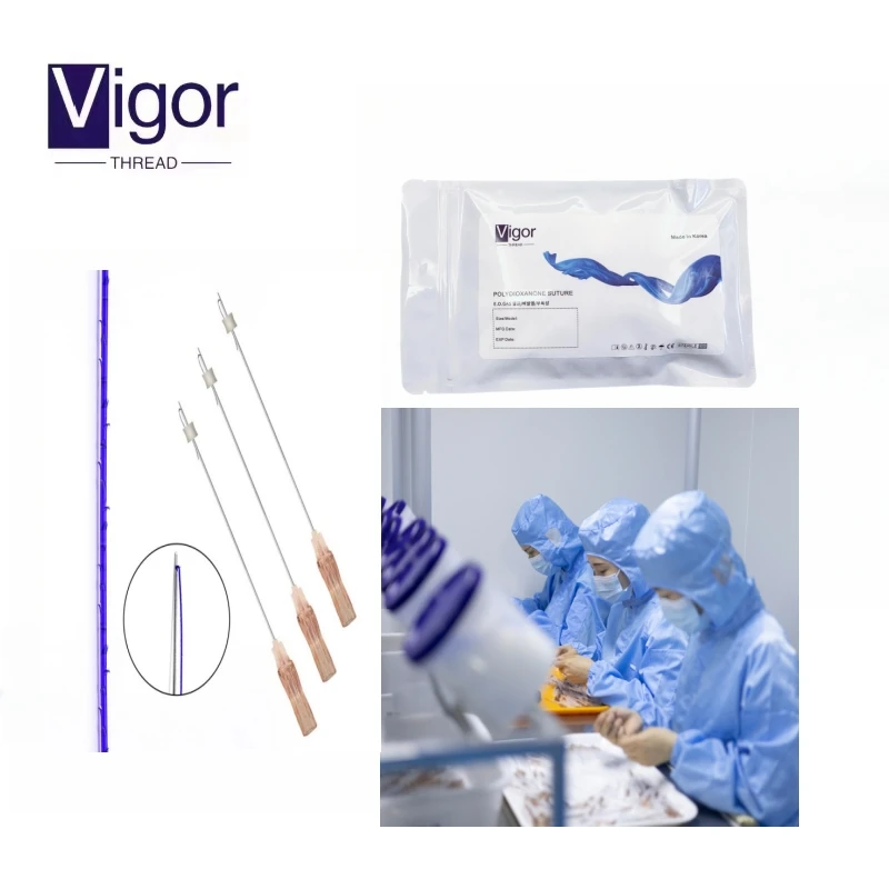 VIGOR wholesale hilos pdo lifting threads korean hilos fishbone mono cog thread lift 8d 18g 100mm korea pdo 3d thread tensioners