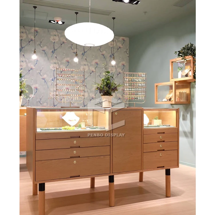 Fashion Jewellery Shop Design Stainless Steel Jewelry Shop Counter Jewelry Display Case