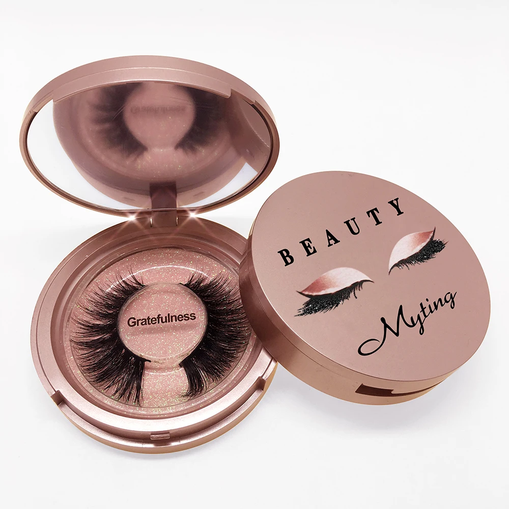 Muting Eye Lash Case Blink Flat Private Label 3D Wholesale Strip Volume Lashes Custom Cruelty Free False Eyelashes Mink