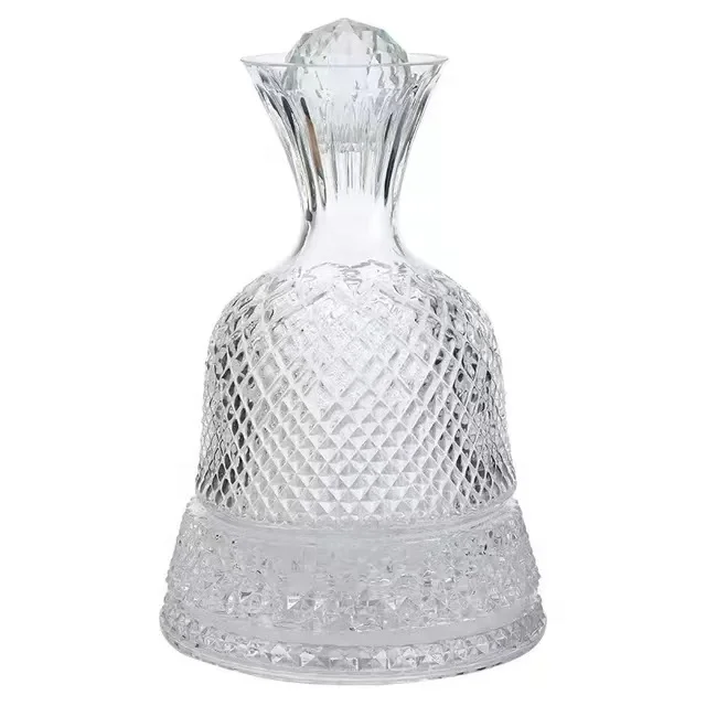YUG Glassware Drop-shipping Hand-Blown Lead-Free Crystal Swirling Glass Carafe Wine Decanter
