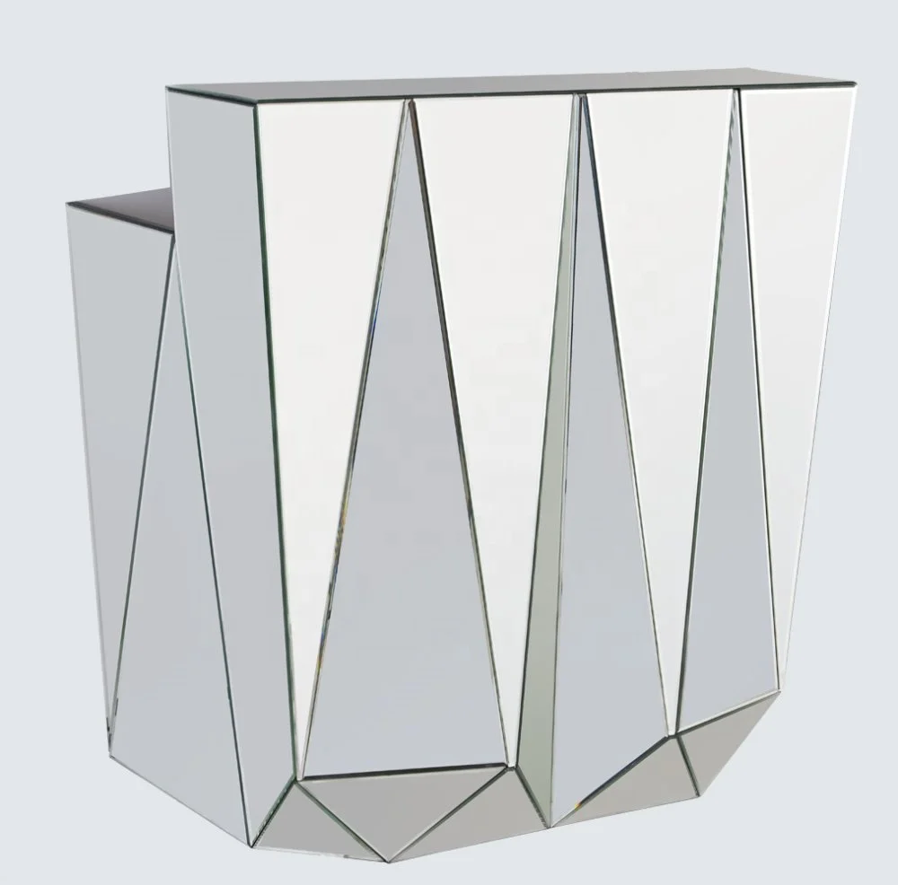 Modern Hot selling Unique Hand Painted Mirrored Furniture Clear mirror console table bar table