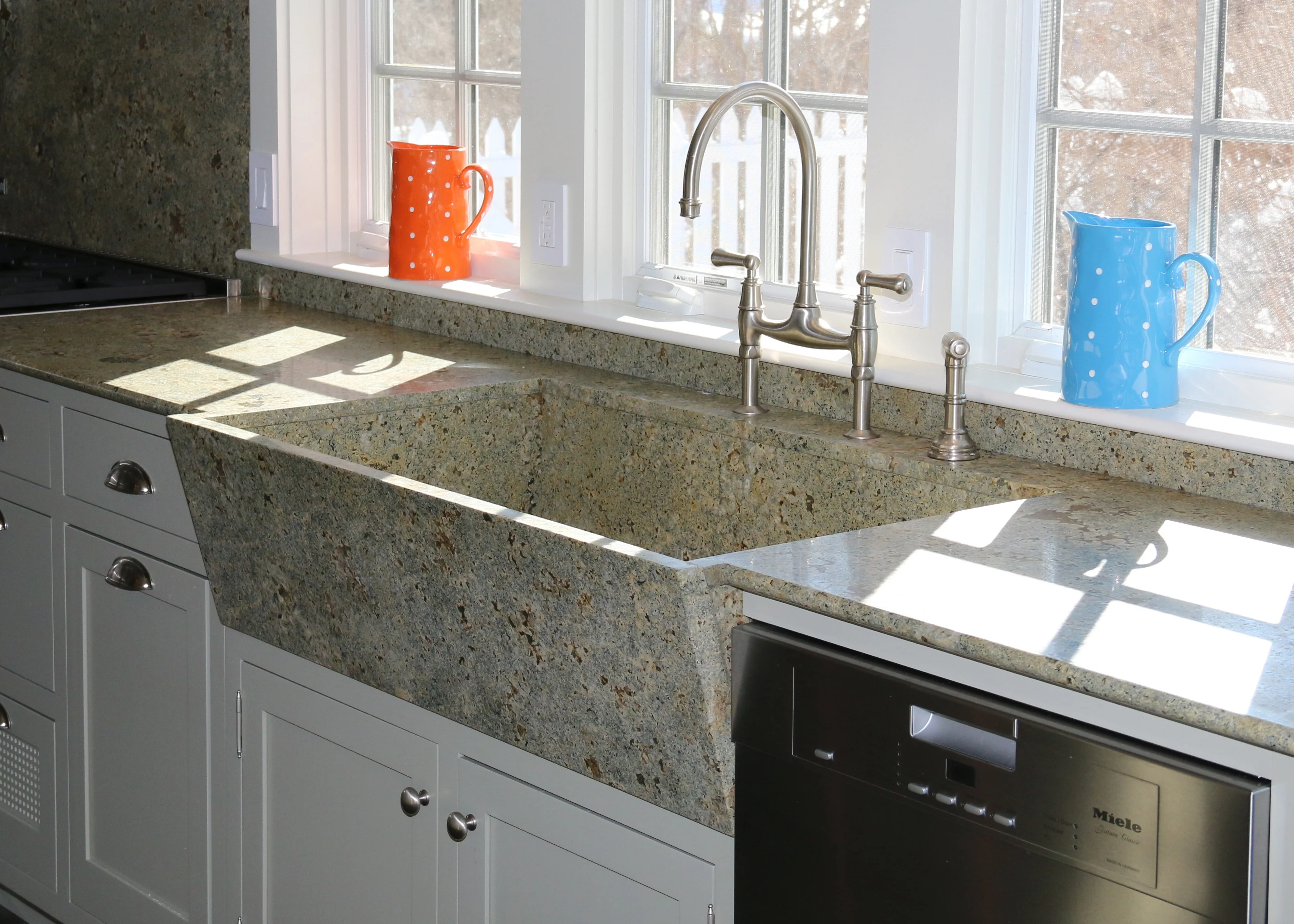 BOTON STONE Square Vanity Countertop Stone Integrated Washing Washbowl Natural Granite Pedestal Sinks