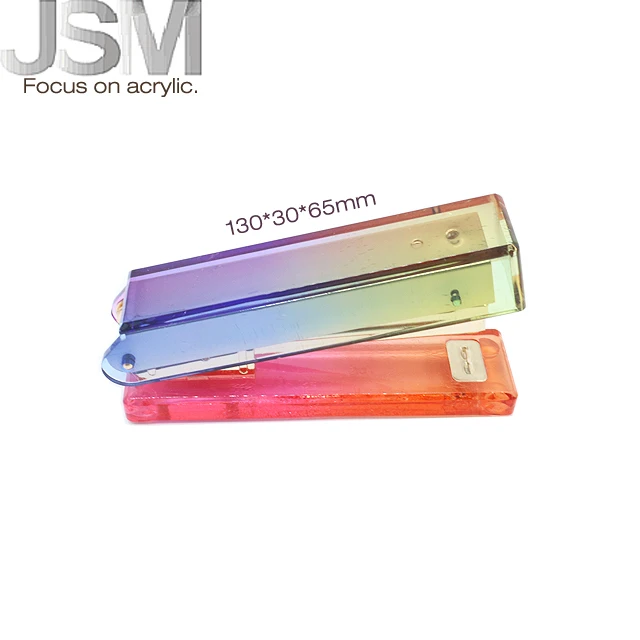 Luxury Metal Office Stationery Gradient Color Acrylic Gold Stapler Hand Stitcher with Staples Acrylic Book Sewer Machine