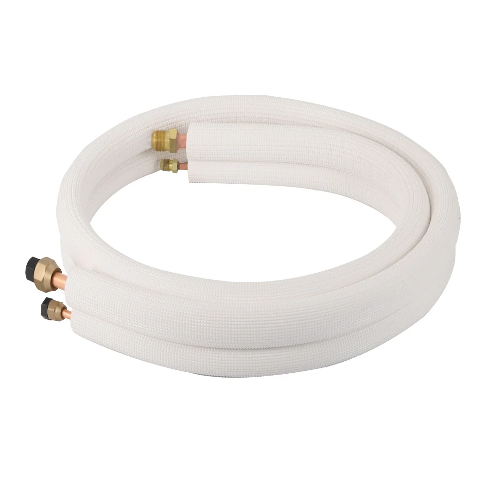 Изолированная медная трубка с расширенным соединением и гайкой высококачественная изоляция медных труб