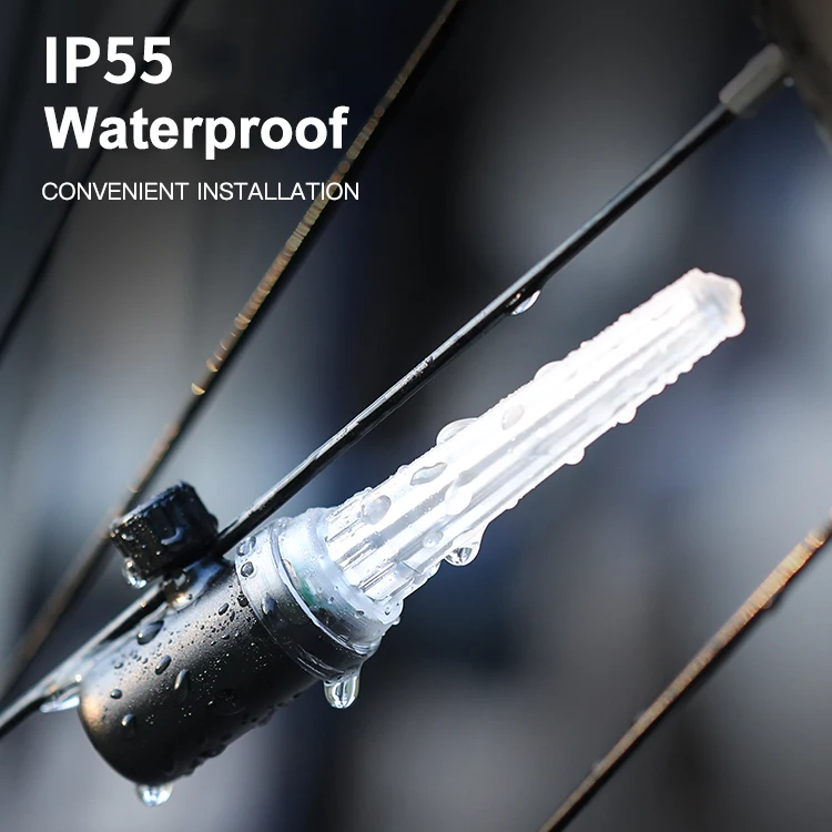 Light Sensor and Movement Sensor Bicycle Spoke Light With Optics Lens