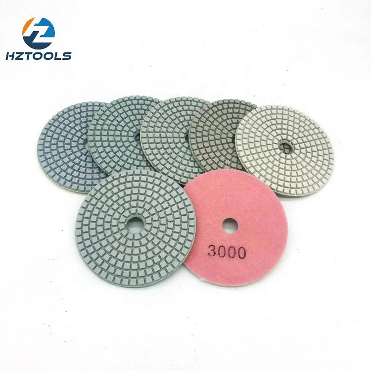 Гибкая 7 шагов влажной полировки для мрамора и гранита камня кварца влажное полирование шлифовальные диски