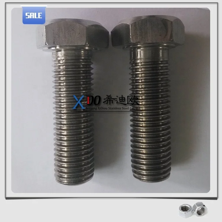 High temperature alloy Inconel 718 / GH 4169 stainless steel fasteners full thread hex bolt M50*150