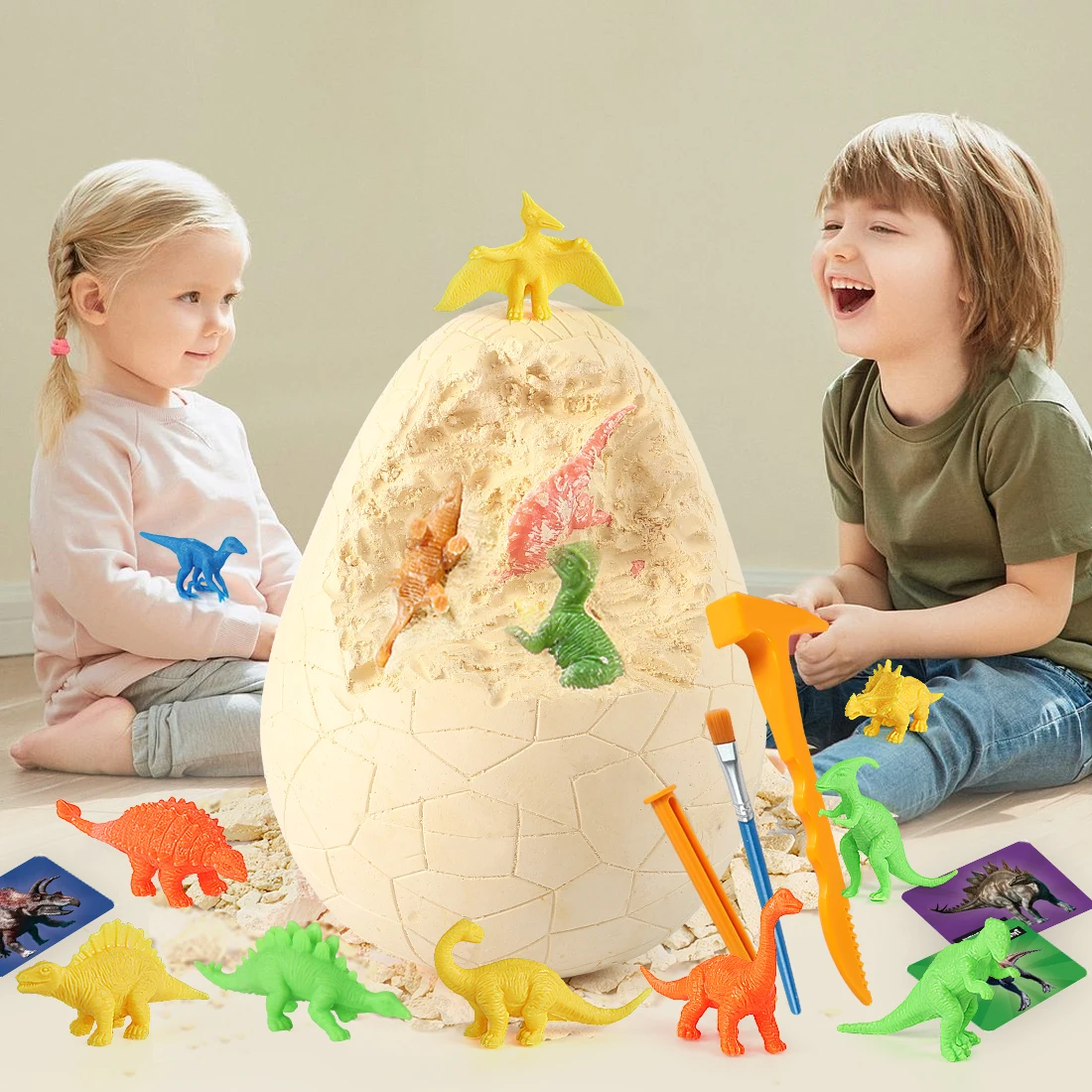Jumbo Surprise Egg Toys Dinosaur Eggs with 16 Different Dinosaurs Science Kits for Kids Educational Toys Dino Eggs Dig Kit