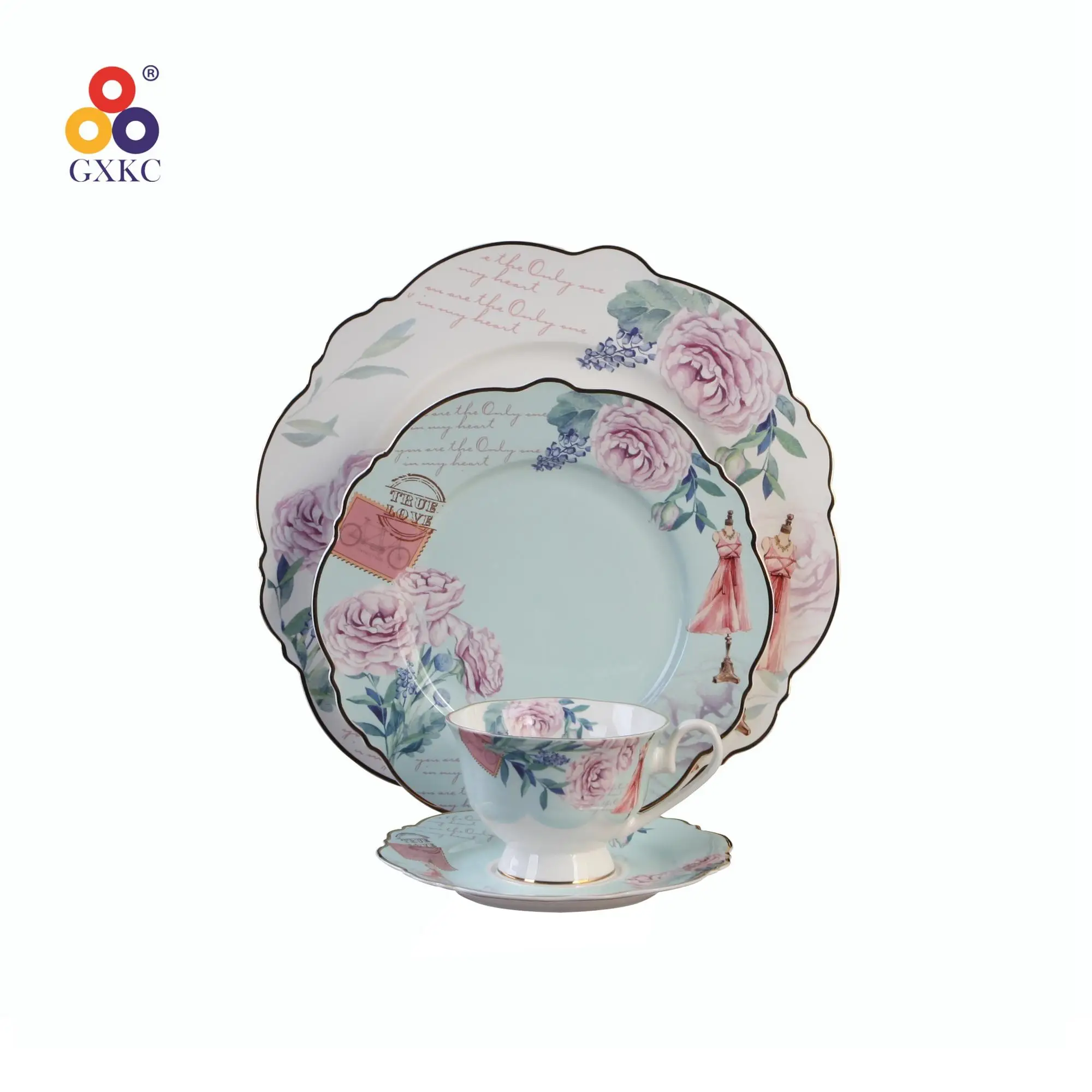 GXKC ресторан цветочный фарфор Новый Костяной Китай десерт суши тарелка