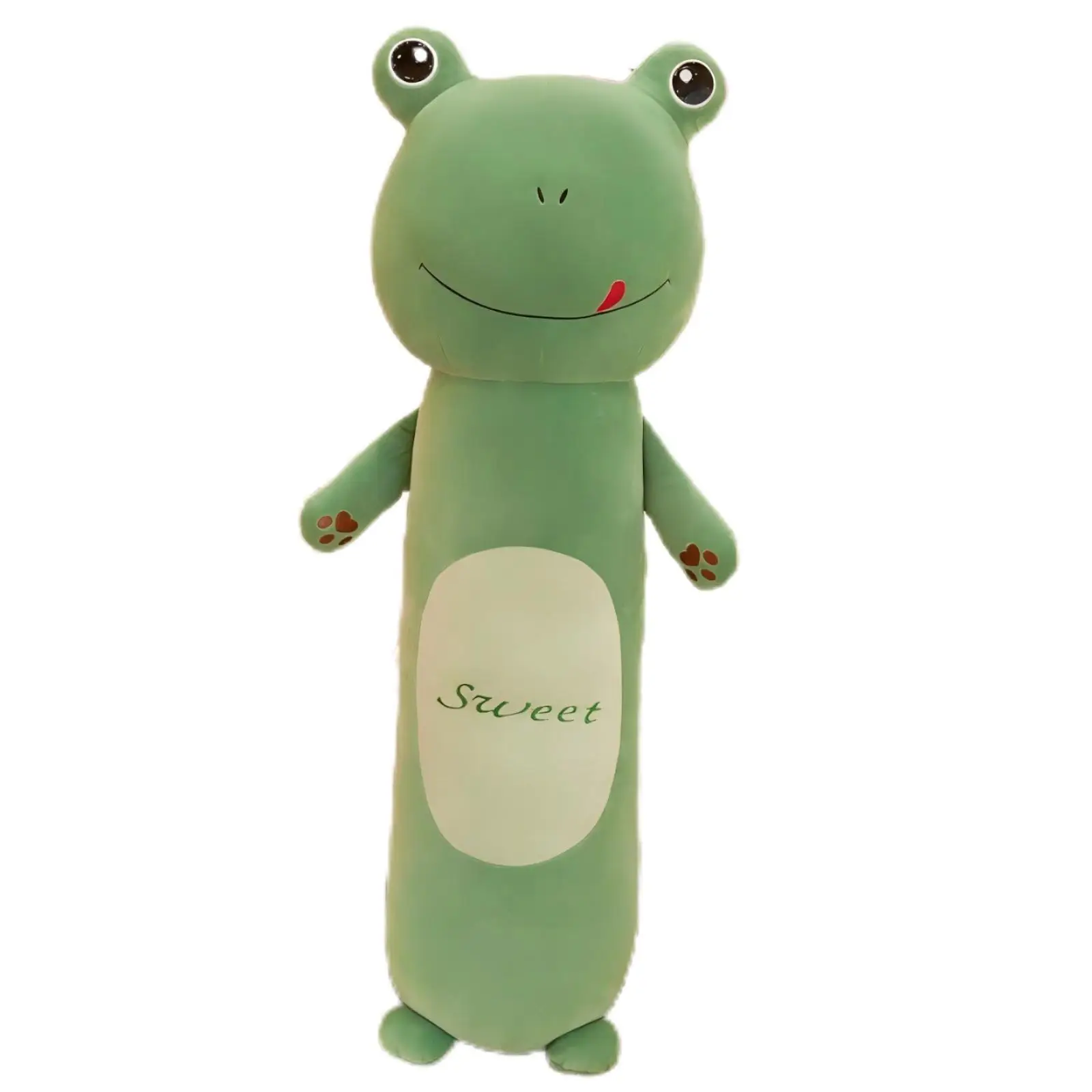 wholesale long strip design cute soft figure kawaii animal anime doll Frog plush toys throw pillow