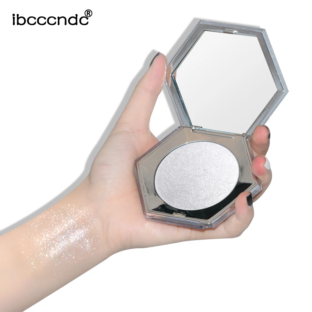 Фирменная ярлык высокое качество блеск торт алмазная звезда вспышка 3D макияж выделитель прессованная пудра с зеркалом для девочек