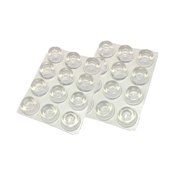 Transparent Soft Self Adhesive Glass Cement Rubber Bumpers Pads Non Cabinet Door Bumpers