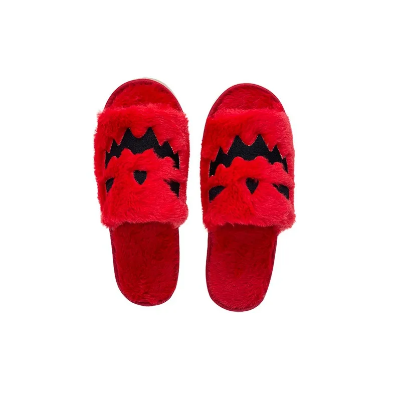 2024 Indoor funny winter slippers pumpkin plush slippers women men unisex fashion hot selling colorful slippers