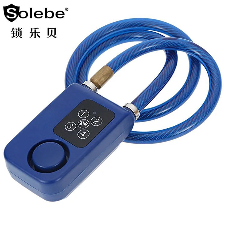 Anti-theft Siren 4-Digit Bike Lock OEM Security Alarm Cable Padlock for Bicycles Electric Kick Scooter