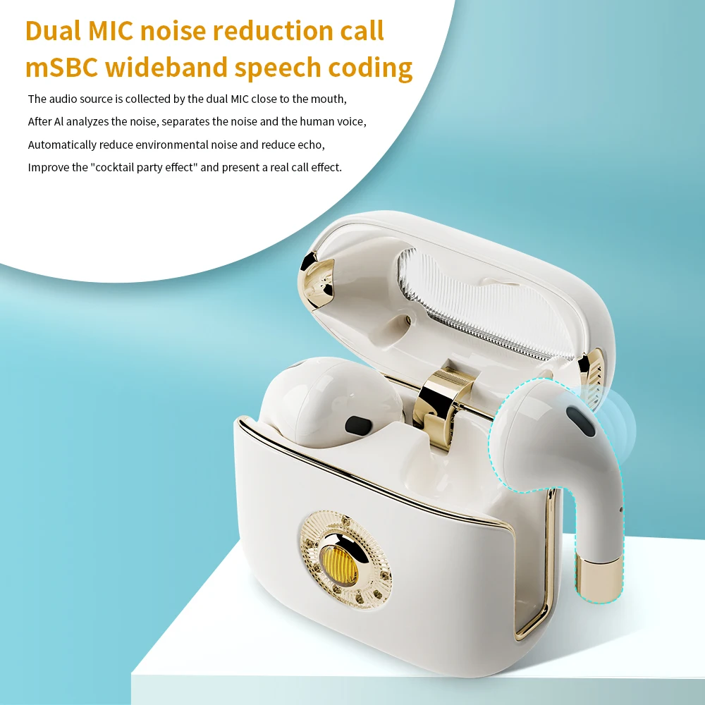 Wireless Earbuds Light-Weight Blue tooth Headphones Built-in Microphone Immersive Premium Sound Headset with Charging Case