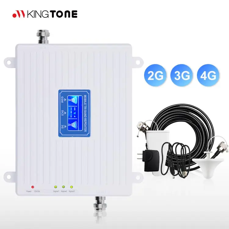 Белый трехдиапазонный усилитель сигнала 23 дБм 2G 3G 4G 900 1800