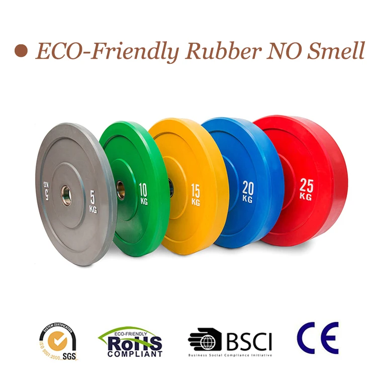 Nantong Factory Custom OB Anti Crack Barbell Solid Rubber Weight Competition Bumper Plate