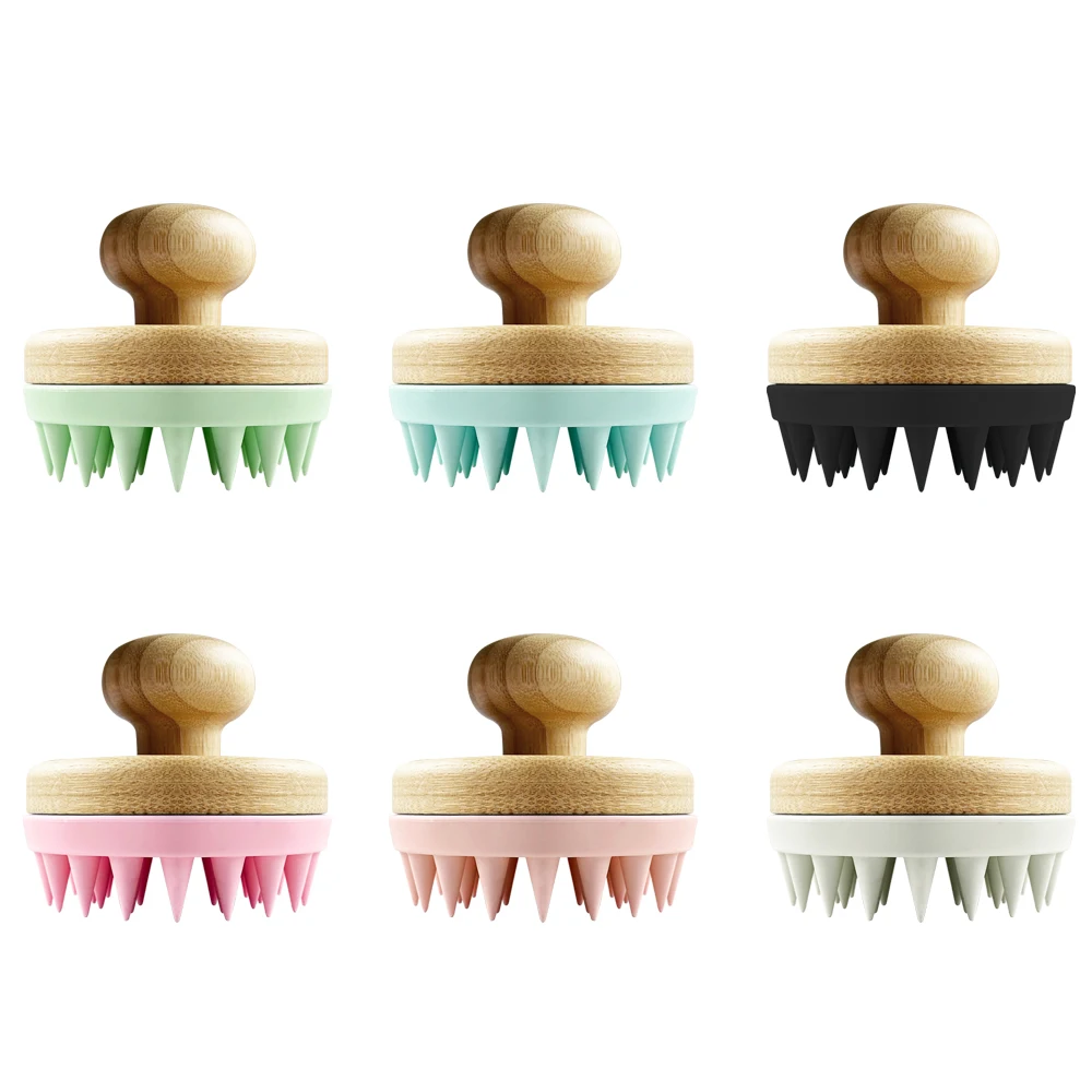 Wood Body Massager Mushroom Scalp Hair Detangling Dog Hair Brush Detangle Hair Brush Scalp Massager
