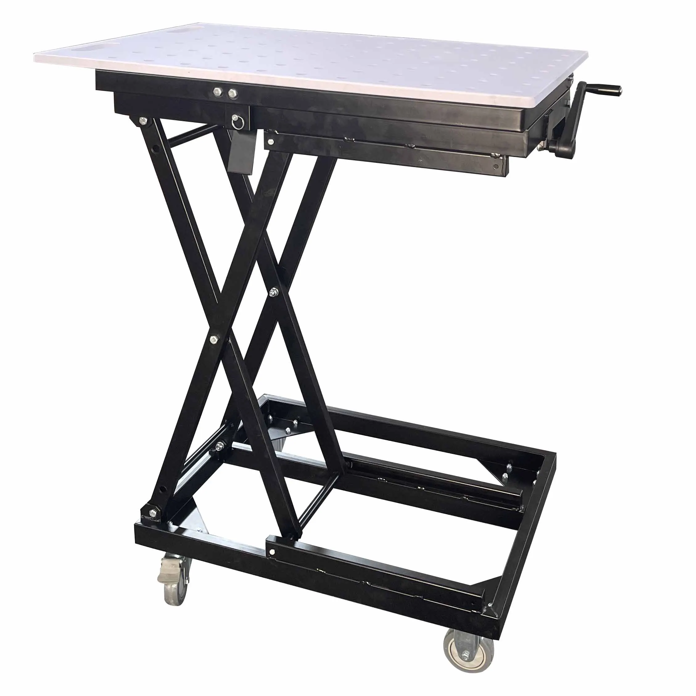 Mobile lifting welding table, drilling table for the pillar drilling machine