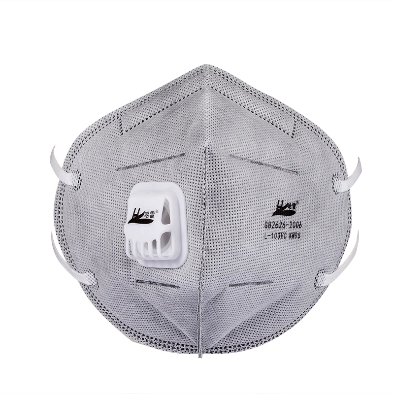 Disposable 3d Fold Dust N95 Face Mask With Valve Non Woven Active Carbon Anti Pollution Respirator