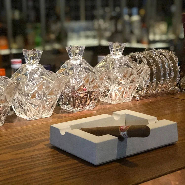 Wholesale unique original multi-color super large space can be customized rectangular home hotel cigar concrete ashtray