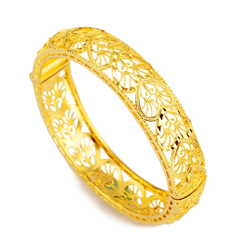 Luxury 24k Gold Color Ethiopian Jewelry Bangles For Women Dubai Ramadan Bangles&Bracelet African/Arab Weeding jewelry Gift