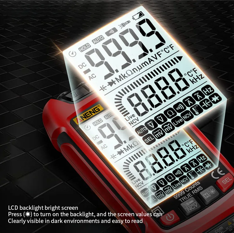 Fully automatic digital display multimeter, intelligent anti-burn multimeter, high-precision electrician maintenance instrument