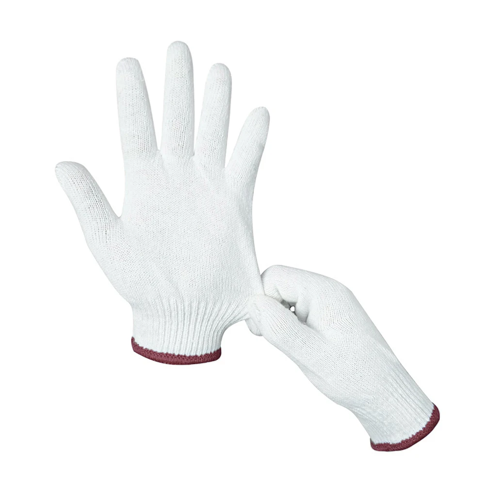 Оптовая продажа из Китая промышленные/строительные перчатки калибра 7/10 Guantes белые хлопковые трикотажные защитные рабочие