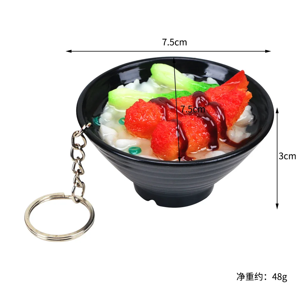 Creative  Udon noodles Lamian Noodles Pvc Simulation Food Key Chains Japanese Food Keychain 3D Sushi miniature food Key Chains