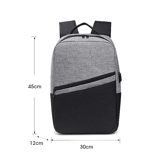 Custom oxford travel backpack office computer bag laptop backpack with USB charging port for men